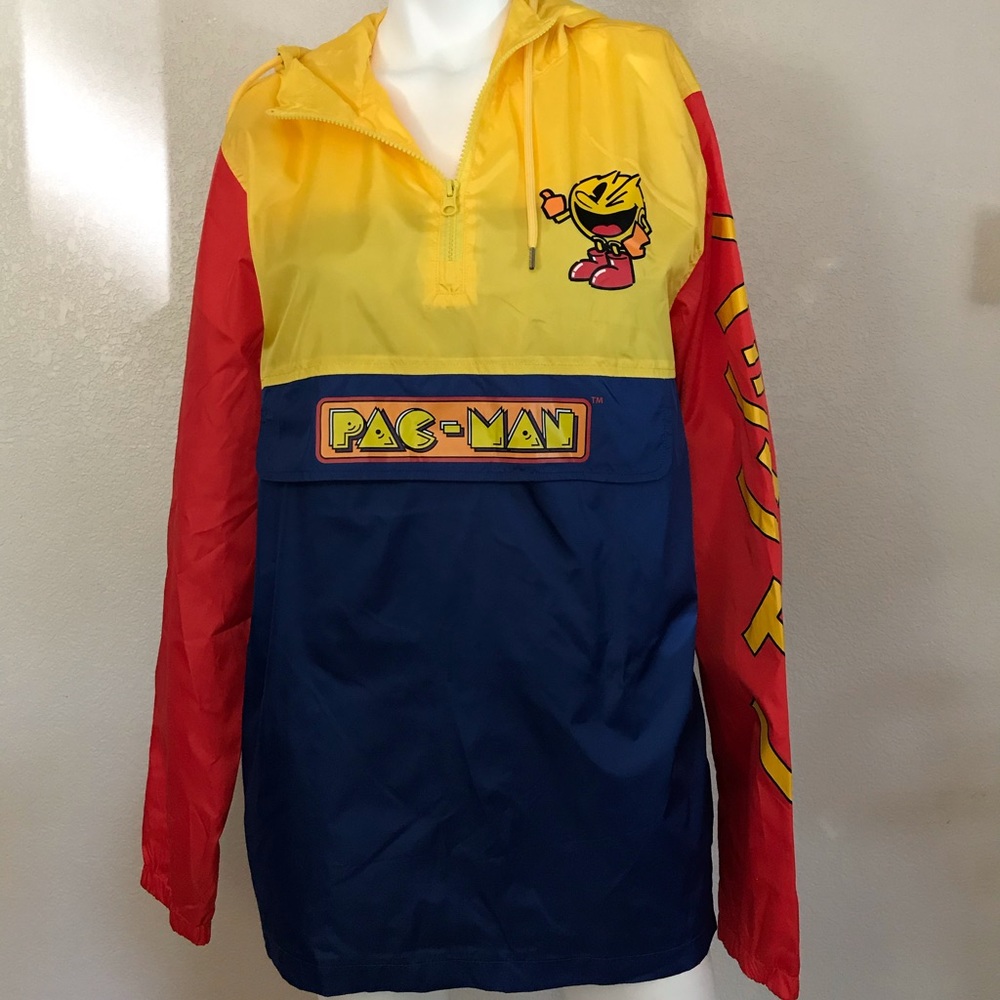 Pac-Man Video Game Hoodie Windbreaker Jacket Nowt
